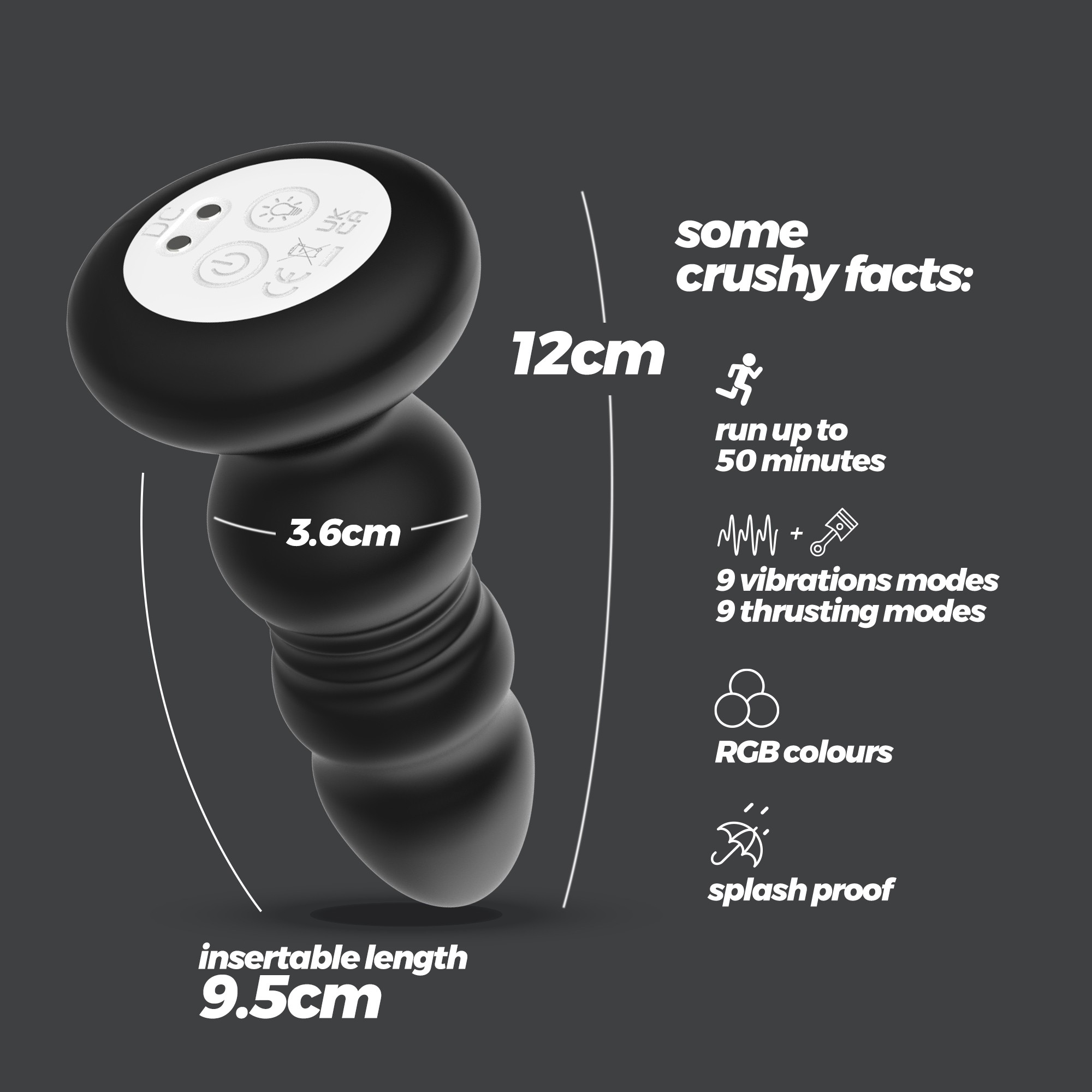 Plug Anal Australis Com Led E Comando À Distância Crushious - Image 10